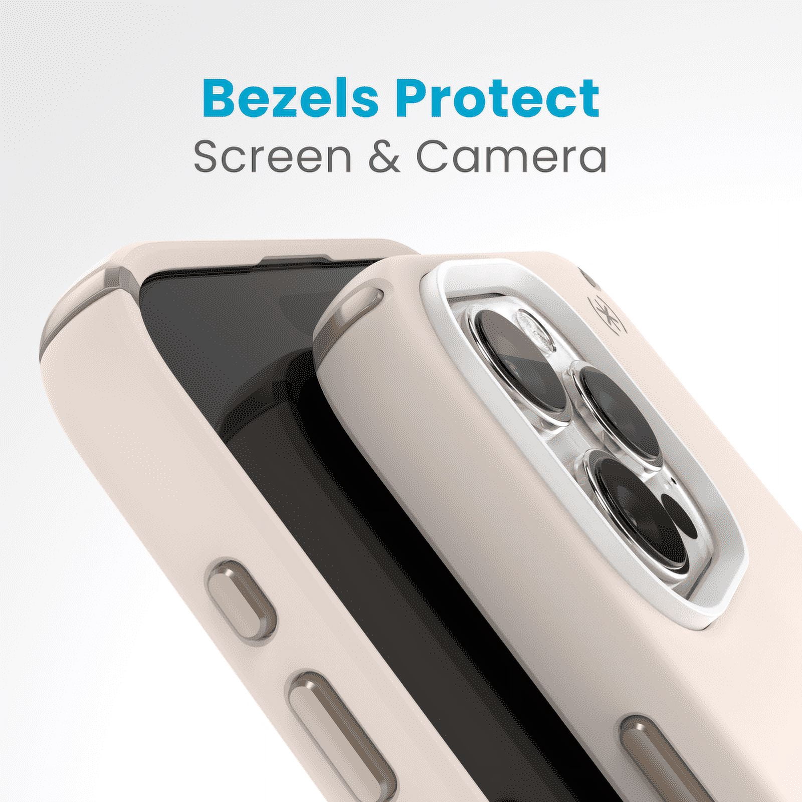 Speck iPhone 15 Pro Max Case-Presidio2 Pro-ClickLock-MagSafe-6.7 Inch Phone Case-Bleached Bone/Heirloom Gold/Hazel Brown