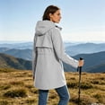 thumbnail image 2 of Lutiedan Waterproof Raincoat for Women Full Zip Long Sleeve Windbreaker Outdoor Hiking Hooded Rain Jacket with Pocket Size S-XXL, 2 of 7