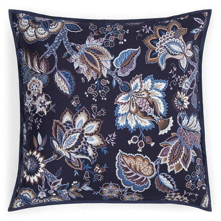 - 1872 Florenza Floral EURO Sham - Dark Blue