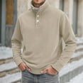 thumbnail image 2 of Men's High Neck Long Sleeve Button Placket Sweatshirt Digital Print Design Fall Winter Casual Wear Oversized Pullover Long Sleeve Crewneck Casual Tops, 2 of 4