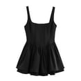 thumbnail image 5 of QHFBli Women's Square Neck Ruffle Mini Dress Drop Waist Corset Short Party Dresses, 5 of 6
