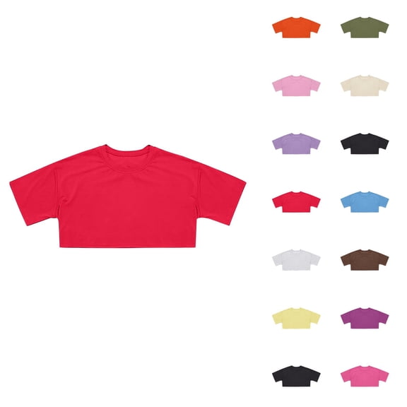 Graphic Shirts for Girls Crop Tops Style Short Sleeve Summer Neck Slim Fit Basic Tee Trendy Tween Girls Trendy Clothes for Beach