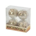 thumbnail image 6 of DecMode Gold 4" Handmade Mirrored Mosaic Glass Orbs & Vase Filler (4 Count), 6 of 12