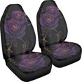 thumbnail image 3 of XYZCANDO Stylish 2-Piece Front Car Seat Covers with Purple Gold Rose Pattern - Durable Breathable Protection For Vehicle Interior, 3 of 10