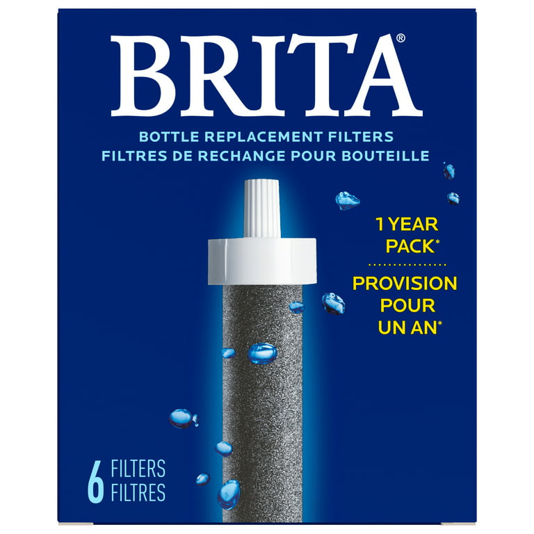 Brita Premium Water Bottle Filter Replacements, 6 Count 