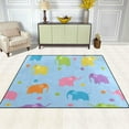 thumbnail image 3 of Coolnut Area Rug Pad Colorful Elephants and Flowers Nursery Rugs, Floor Mat for Kids Playing Room Living Room Bedroom 7' x 5' (80 x 58 inch), 3 of 6