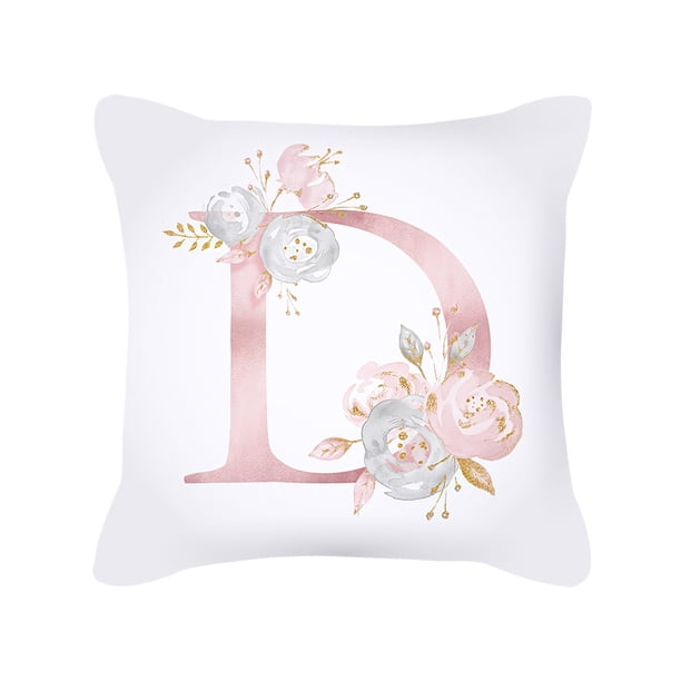 Funda de almohada con diseño de letras, funda de cojín para sofá o coche, almohada para decoración del hogar Wmkox8yii HFSH1148