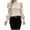 Beige, variant on ATOYSOY Trendy Solid Color Striped Tops Casual Elegant Puff Sleeve Business Tees Mock Neck Button Pullovers Outwear Fall Loose Satin Shirts for Women Beige S