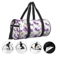 thumbnail image 5 of Xecao Orchids Flowers print Round Travel Duffel Bag is a foldable gym bag with an inner pocket, perfect for travel sports, 5 of 8