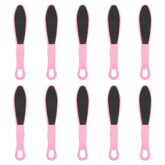 LOLIPPYY 10PCS Foot File Tool Set Pink Double Sided Ergonomic Handle for Home Pedicure