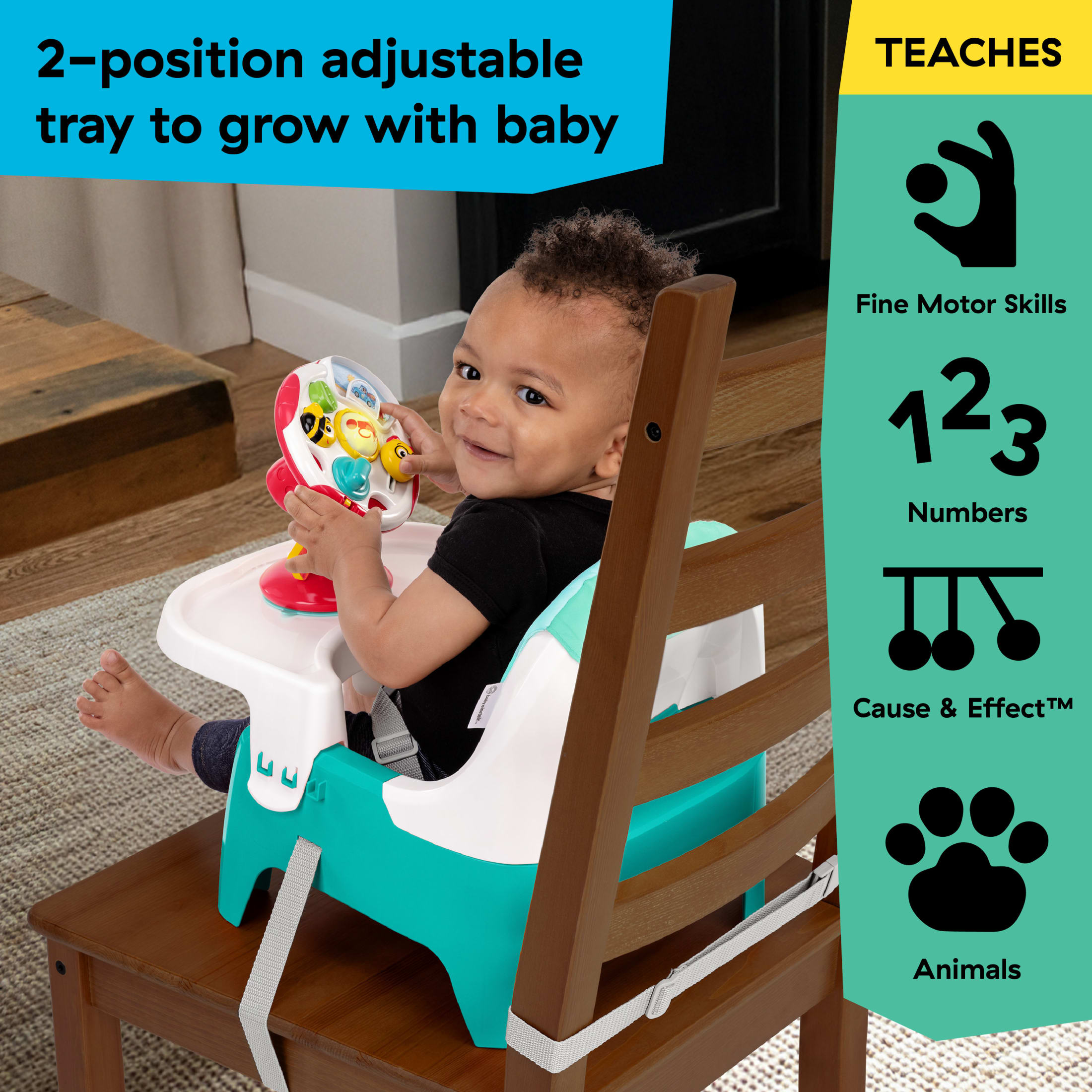 Baby Einstein Farm Explorers Snack & Steer 2 in 1 Feeding Seat, Ages 6-36 months