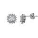 thumbnail image 1 of Pendientes tipo botón yuxing con solitario de circonitas cúbicas redondas y forma de cojín plata de ley rodiada para mujer, 1 of 3