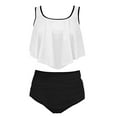 thumbnail image 4 of Summer Saving pimelu Bathing Suit for Women Bikini Set for Women Two Piece Swimsuits Tankini Swimsuits Beach Ruffle High Waist Shorts Modest Swimsuit Women Swimsuits, 4 of 6