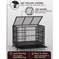 thumbnail image 5 of Heavy Duty Dog Crates for Large Dogs, Indestructible Escape Proof Kennel, Upgraded Reinforced Baseplate, Lockable Wheels, 48 Inch Double Door Design, Spacious Capacity, 5 of 7