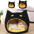 thumbnail image 1 of Fiudx Cama para Gatos de Halloween, Diseño de Boca Grande, Cálida Tela Polar, Suave y Cómoda, Acogedora Casa para Mascotas, Ideal para Interiores, Ideal para Otoño E Invierno, 36 X 36 X 36 Cm, 1 of 7