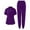 AD12-Purple, variant on IYYVV Scrubs for Women Set Nurse Medical Uniform Solid Stretchy Scrubs Suit Zipper Mock Neck Pocket Top Shirts Jogger Pants Workwear Light Purple S