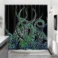 thumbnail image 3 of Black Nautical Octopus Shower Curtain Set,Cool Ocean Kraken Tentacle Shower Curtain for Bathroom,Funny Octopus Bathroom Decor Polyester Fabric - 182.8, 3 of 4