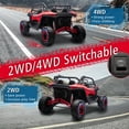 thumbnail image 3 of FINITO 24V 7Ah 2 Seater Ride on Car with Remote Control for Boys Girls, Four Wheeler Side by Side UTV w/ EVA Tires, 4WD/2WD, LED Lights, 4x125W Motors, Bluetooth,Red, 3 of 8