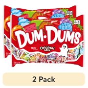 (2 pack) Dum Dums Original Mix Halloween Assorted Candy, Lollipops & Suckers, Hard Party Candy, 18.5 oz Bag