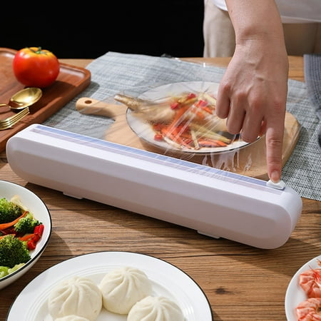 

Multitrust Plastic Wrap Dispenser with Cutter Household Portable Plastic Slicer