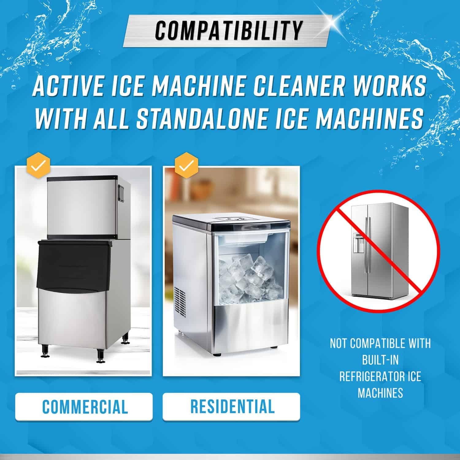 Ice Machine Cleaner Maker Descaler - 24 Clean Tablets Compatible with Frigidaire, Opal, GE Profile, Kitchenaid, Nickel Safe Scale Remover for Countertop, Nugget Ice Makers - Bulk 1 Year Supply