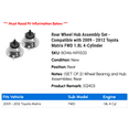 thumbnail image 2 of Rear Wheel Hub Assembly Set - Compatible with 2009 - 2012 Toyota Matrix FWD 1.8L 4-Cylinder 2010 2011, 2 of 3