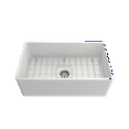 thumbnail image 2 of BOCCHI Classico Farmhouse Apron Front Fireclay 30 in. Single Bowl Kitchen Sink with Protective Bottom Grid and Strainer in Matte White, 2 of 6