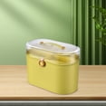 thumbnail image 6 of perfk Home Organiser Storage Box Organization Bin with Lid And Handle Two Compartments Yellow, 6 of 10