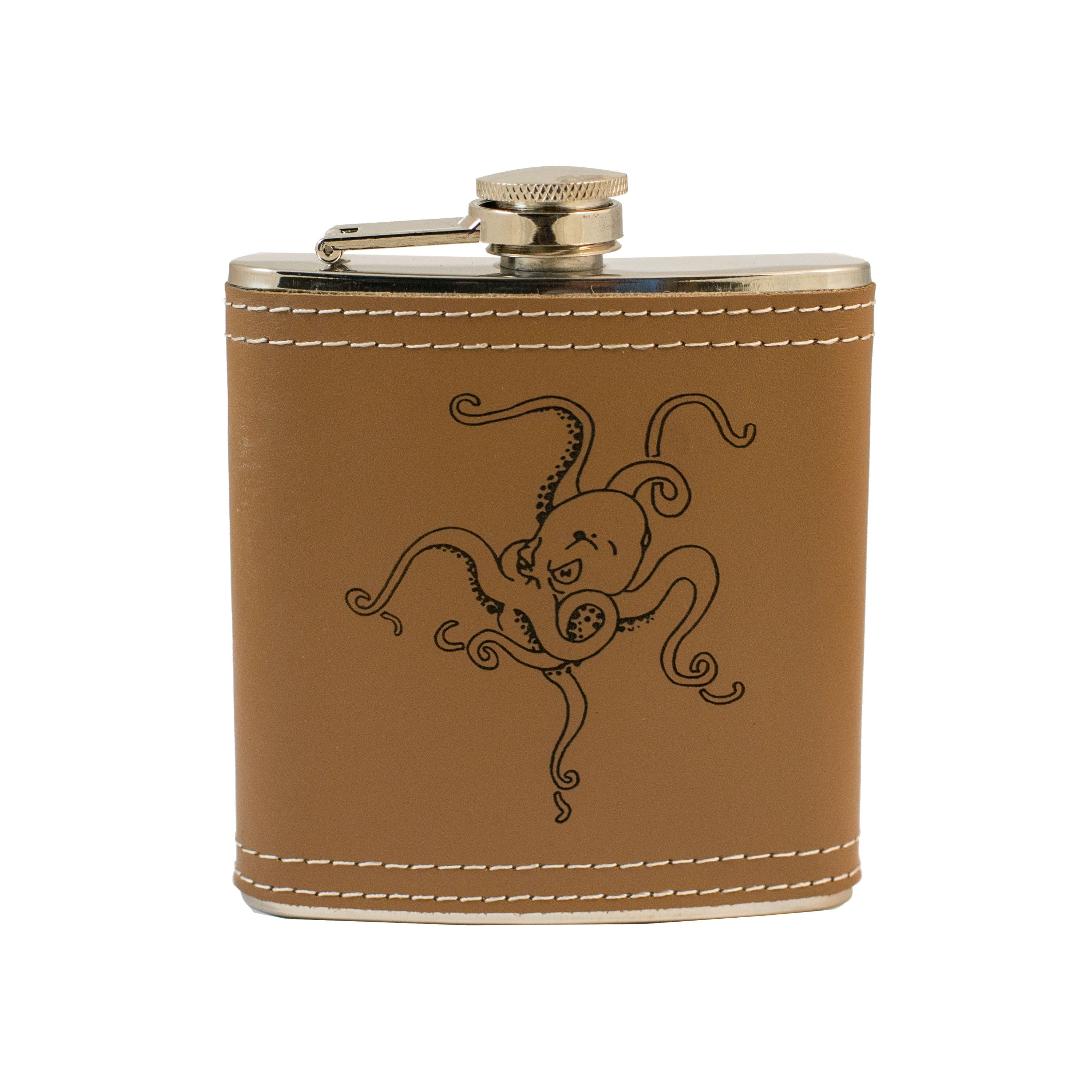 6oz Octopus Leather Flask 6oz Octopus Leather Flask