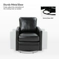 thumbnail image 4 of Art of Living Designs Terrance Transitional Swivel Faux Leather Barrel Chair with Metal Base Set of 2 Black, 4 of 5