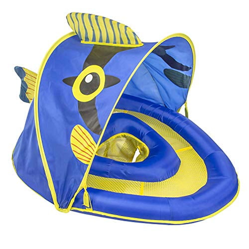 SwimSchool Angel-the-Fish Fabric Baby Pool Float, Splash & Play Activity Center,Dual Air Pillow