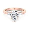 thumbnail image 2 of Mauritius - Moissanite Pear Shape Lab Diamond Engagement Ring with Tapered Baguette Side Stones, 2 of 5
