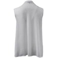 thumbnail image 2 of Plus Size Women's Sleeveless Open Front Cardigan Knit Vest Top Sweater White 1X (16.033), 2 of 3