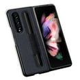 thumbnail image 4 of ELEHOLD for Samsung Galaxy Z Fold 3 Luxury Case Cloth Texture Pen Slot Shockproof Anti-Fingerprint Protective Case for Galaxy Z Fold 3,Black, 4 of 9