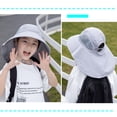 thumbnail image 3 of 2pcs Kids Sun Hat with Neck Flap - Unisex Adjustable Children Wide Brim Summer Sun Protection Mesh Bucket - style:style3, 3 of 5