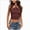 Wine, variant on Women Sexy Keyhole Cutout Halter Top Satin Silk High Neck Backless Crop Tank Summer Going Out Party Club Tops (Wine,S)