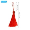 thumbnail image 2 of Uxcell 14cm/5.5 Inch Bookmark Tassels Soft Silky Floss Cord Loop Mini Handmade Tassels Red 50 Pack, 2 of 5
