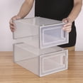 thumbnail image 5 of Shoe Storage Stackable Entryway Box Set of 12, Plastic, Gray, 5 of 8