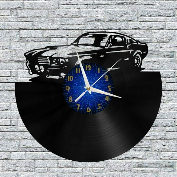 Retro Car 4 12 Inch Vinyl Record Wall Clock - Silent, Creative, and Unique Clock for Living Room, Entryway, or Bedroom Decor - Perfect Gift Idea(12 inchs B without LED)