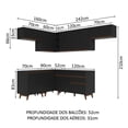 thumbnail image 3 of Madesa Gabinete de Cocina Integral Completa de Esquinero 402 cm Reims Negro 03, 3 of 8