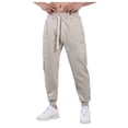 thumbnail image 1 of EHQJNJ Men Comfy Pants Mens Casual Waist Color Sports Hat Woven Pocket Foot Rope Solid Pants Street Cargo Tie Cargo Pants Men's Sweatpants Open Bottom Baggy Khaki Joggers Men, 1 of 5