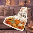 thumbnail image 6 of Autumn Harvest Welcome Display, Cozy Friendship Quote Scene, Warm Flannel Blanket for Living Room and Reading Nook, Art Lovers Thanksgiving Gift, Artistic Home Decor, 6 of 9