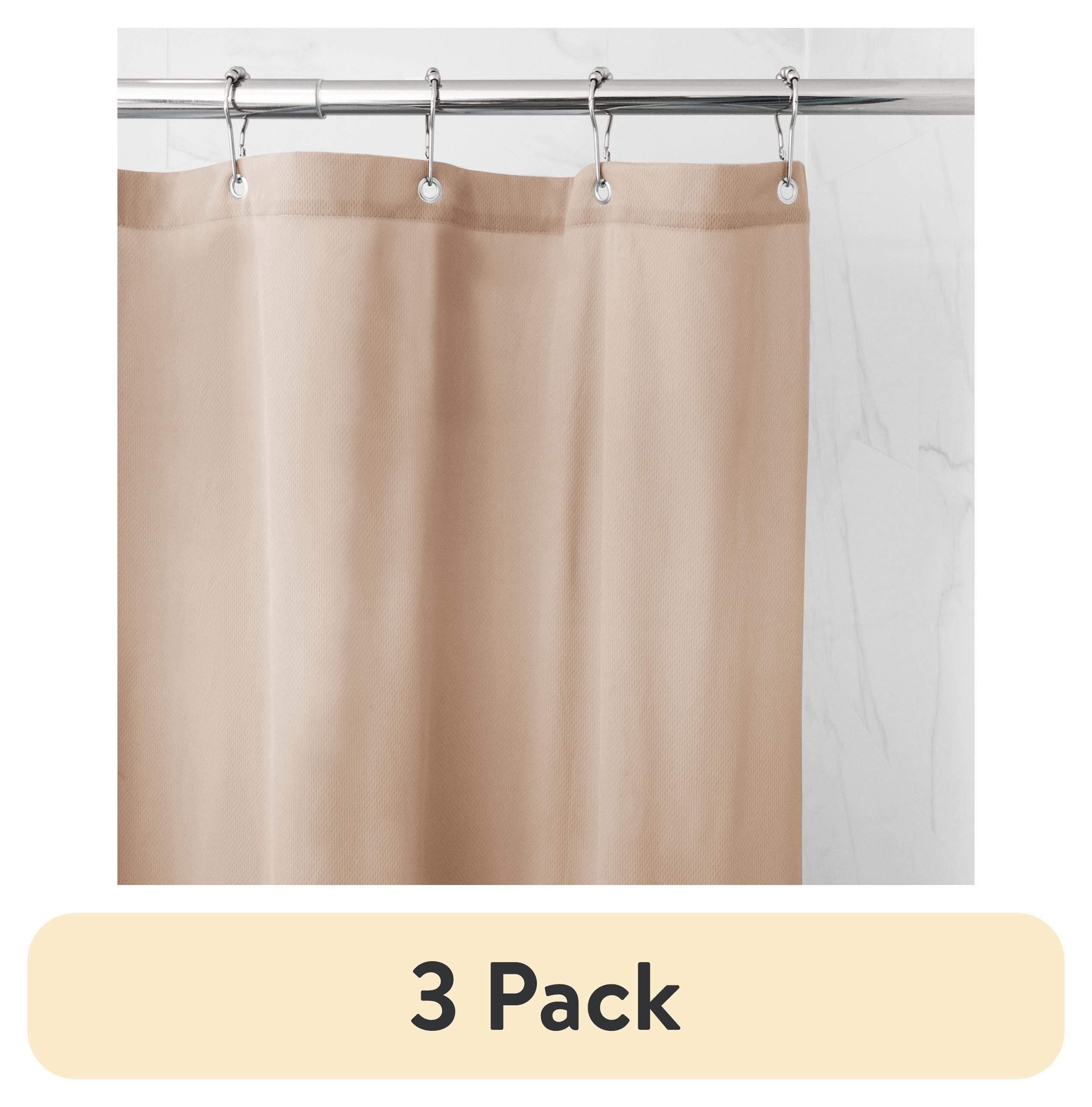 (3 pack) Waterproof Ultimate Shield Solid Tan Fabric Shower Curtain Liner, 70" x 72" - Better Homes & Gardens