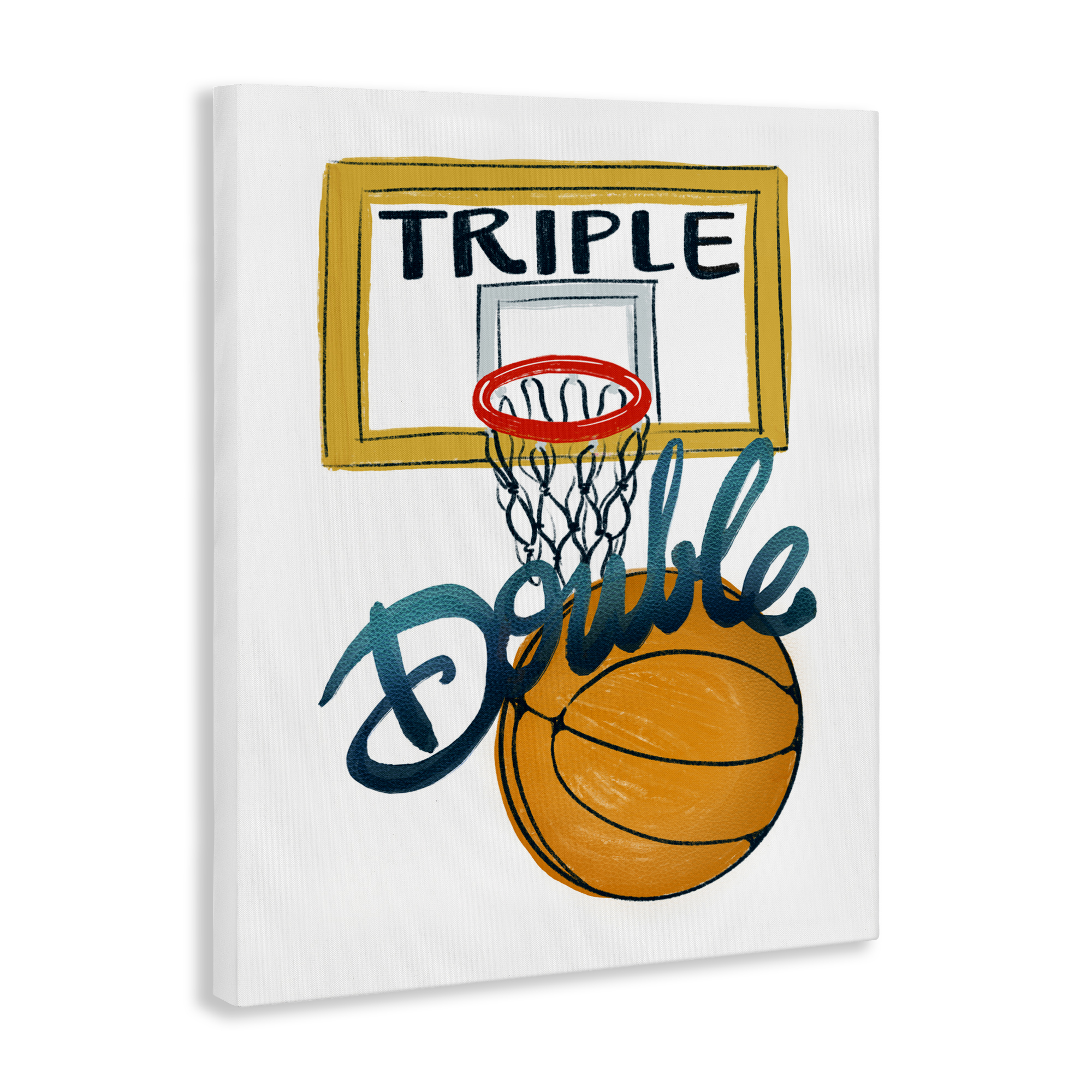 Triple Double Basketball Canvas Wall Art, design by Connie Summers