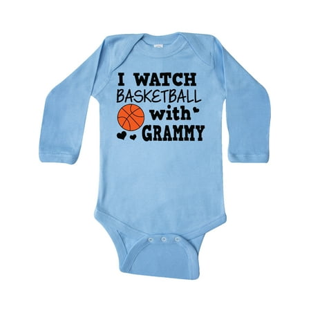 

Inktastic I Watch Basketball with Grammy Gift Baby Boy Long Sleeve Bodysuit