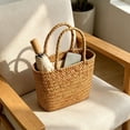 thumbnail image 6 of Cadancy Woven Basket with Handles Handmade Seagrass Storage Baskets Rattan Wicker Gift Bag for Picnic Beach Grocery Shopping Bathroom Bedroom Living Room Home Organization, 6 of 7