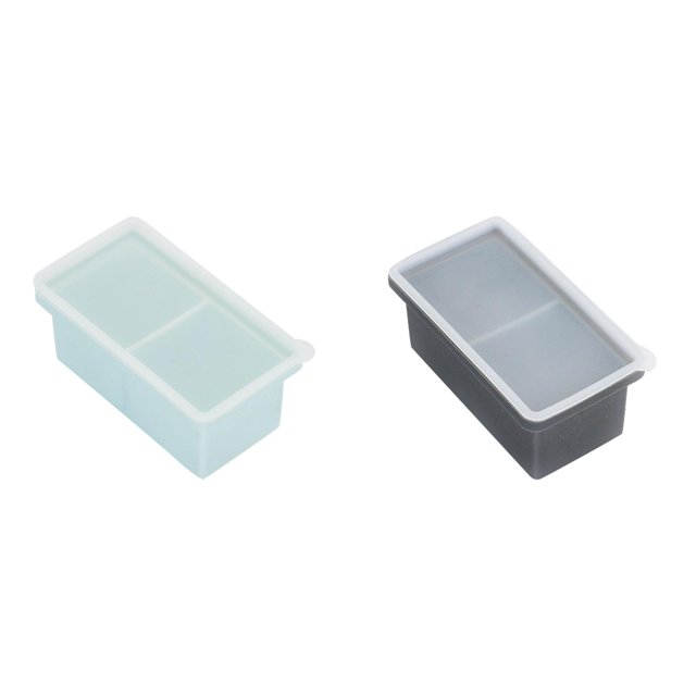 (2-Pack) Rinsvye Silicone Freezer Tray with Cubes Ice Lid Soup Freezer Container Metal Ice Tray Rack 2 Cup Extra Large Ice Cube Tray Makes 2 Perfect 250Ml Portions Cubes for Freezing Soup Stews Sauc