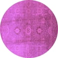 thumbnail image 1 of Ahgly Company Indoor Round Oriental Purple Traditional Area Rugs, 5' Round, 1 of 4