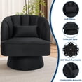 thumbnail image 4 of Sillón Giratorio 360° – Terciopelo – Marco de Madera – Respaldo Alto – Naranja y Negro – Sala, Dormitorio o Rincón de Lectura – Espacio Pequeño, 4 of 8