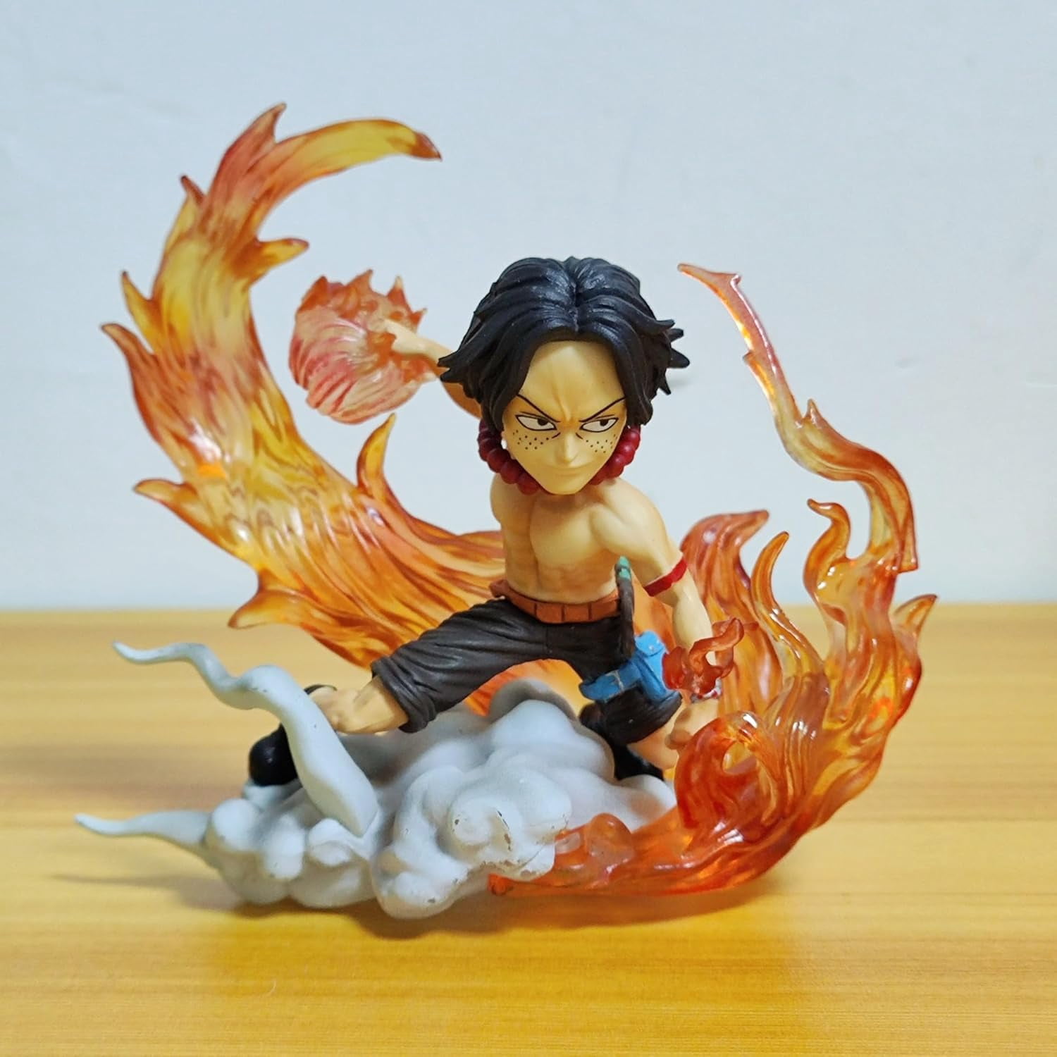 Newly Luffy Figure Portgas D Ace Figure Sabo Figure Q Version Action Figures 10cm/3.9inch Handmade PVC Anime Character Model Statue Collectible Craft Gift (Portgas D Ace)
